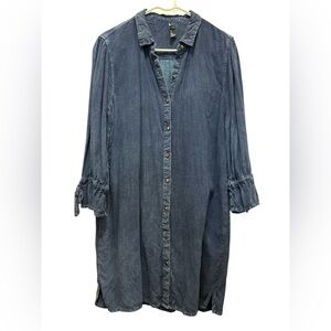 Robert Louis Denim-Style Blue Midi Dress